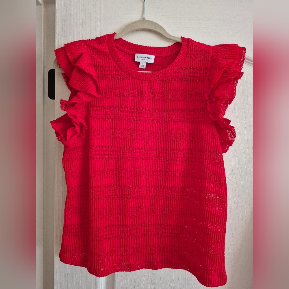 Marc New York red sweater top sz L NEW